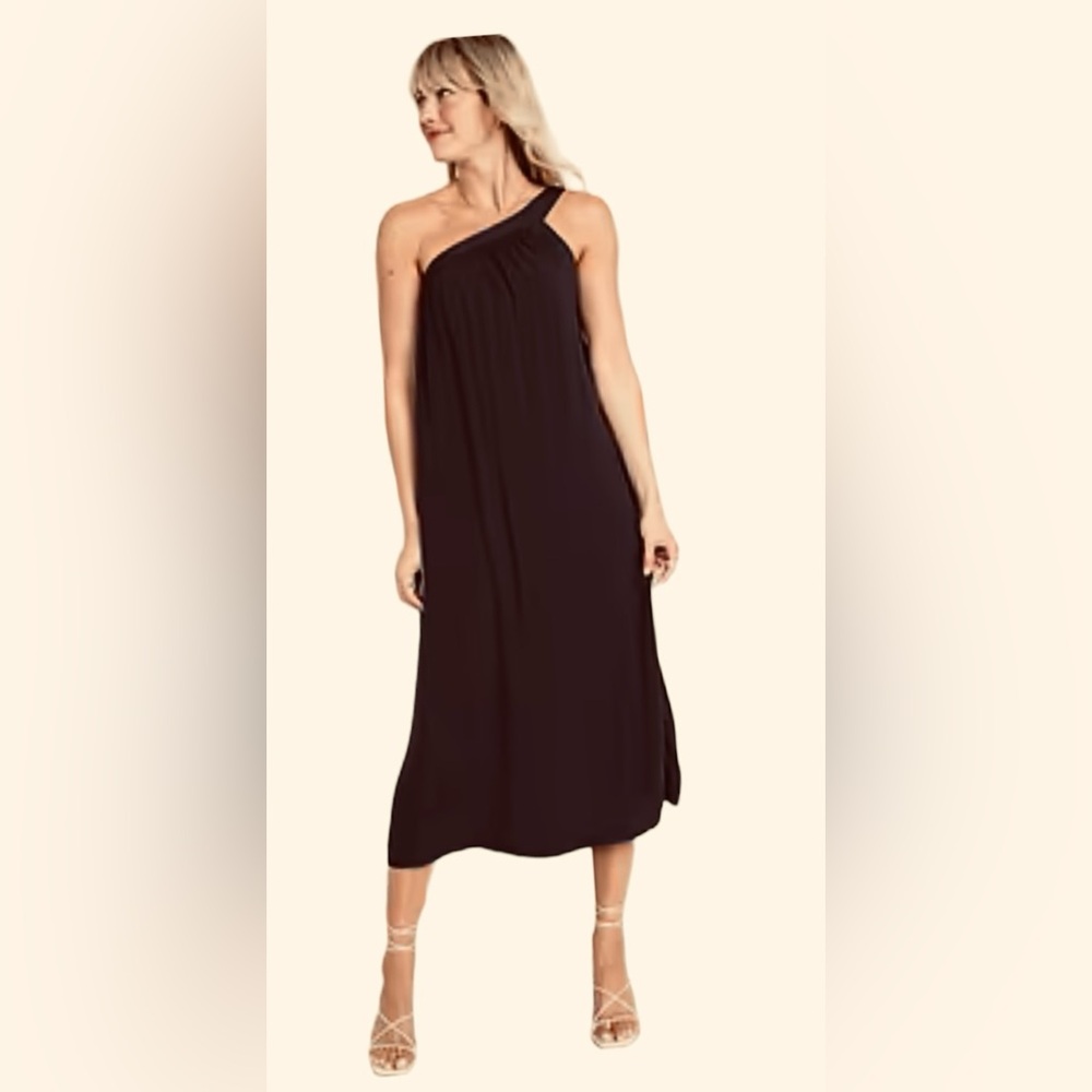 Old Navy Asymmetrical Neck Dress - Size Large - Black
